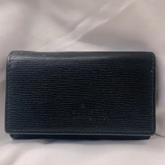 Gucci black grained leather 6 key ring holder made in Italy - Picture 11 of 11